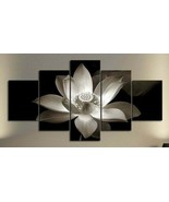 Multi Panel Print Black &amp; White Lotus Canvas Flower Meditation Wall Art ... - €118,95 EUR