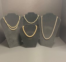 4 Vintage Faux Pearl Necklaces 7” 7” 8” 12” - $285.10 MXN