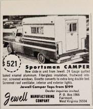1969 Print Ad Jewell Manufacturing Sportsman Pickup Truck Campers Fairmo... - £5.94 GBP