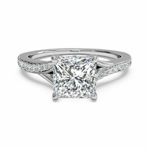 1.25 CT Princesse Simulé Diamant Anneaux Bague Argent 18K Plaqué or Blanc - £34.51 GBP