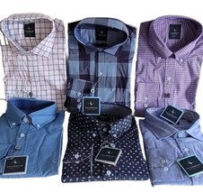 TailorByrd Shirt Mens Button Up Long Sleeve, Blue Plaid Cotton Heritage Shirt, - £19.58 GBP+