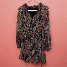 Vince Camuto Tiered Floral Dress Size S Boho Long Sleeve Elastic Wristba... - $569.66 MXN