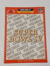 Super Bowl IV Kansas City Chiefs Minnesota Vikings 1989 Pro Set Card #IV - $0.98