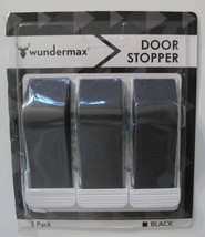 Wundermax Door Stopper With Self Stick Holders and Hang Tags Black, 3 Pack - $12.48
