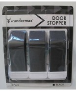 Wundermax Door Stopper With Self Stick Holders and Hang Tags Black, 3 Pack - $12.48