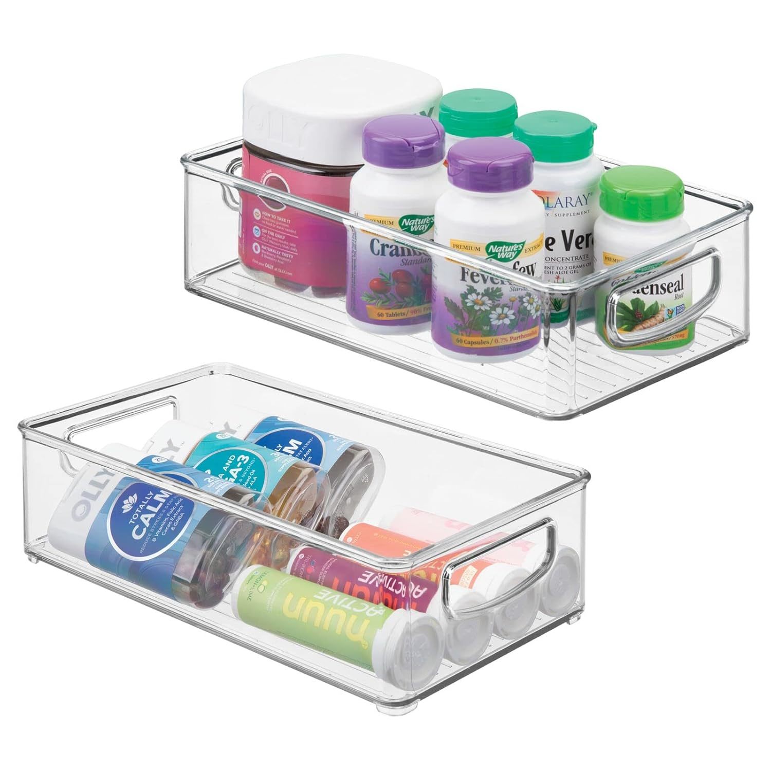 mDesign Small Plastic Bathroom Storage Container Bins with Handles for Organizat - $20.99