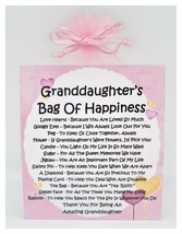 Granddaughter&#39;s Bag of Happiness - Sentimental Novelty Keepsake Gift &amp; Card - £6.16 GBP