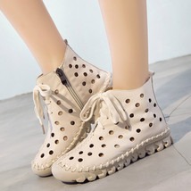 New Design Summer Women Boots Soft Genuine Leather Ankle Boots For Women Casual  - £77.26 GBP