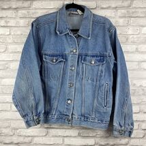 Bill Blass Vintage Womens Blue Long Sleeves Denim Button Up Jean Jacket ... - $31.15