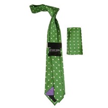 Men's Stacy Adams Tie and Hankie Set Woven Silky Fabric #Stacy13 Green image 2