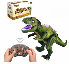 Animated Walking Remote Control RC Toy Dinosaur T-Rex with lights Sound for Kids - £66.81 GBP