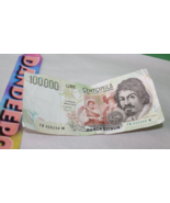Vintage 100,000 Banca D&#39;Italia Lire Centomila Foreign Money Banknote 1994 - £73.79 GBP