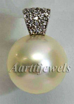 Victorian 0.64ct Rose Cut Diamond Pearl Wedding Pendant Vintage Jewelry VTJ EHS - £326.24 GBP