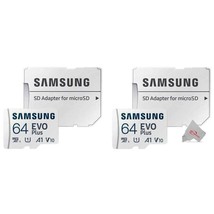 Samsung 64GB EVO Plus UHS-I microSDXC Memory Card with SD Adapter 2 Pack - £31.96 GBP