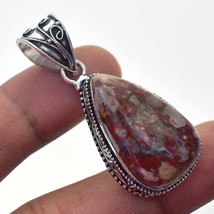 Red Moss Agate Vintage Style Gemstone Fashion Pendant Jewelry 2&quot; SA 1172 - £3.98 GBP