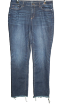 A.N.A ~A New Approach  Straight Leg Denim Jeans Size 10 Dark Wash Frayed... - £14.10 GBP