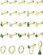 25 PCS Dangle Emerald Green Earrings Helix  - £30.74 GBP