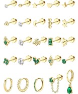 25 PCS Dangle Emerald Green Earrings Helix  - £30.39 GBP