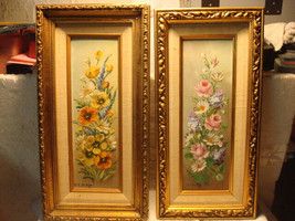 2 Vintage Oil On Board Painting flowers R.I artistJ.E JUDGE 36-2003 in who&#39;s who - £139.88 GBP