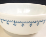 PYREX Vintage SNOWFLAKE BLUE GARLAND White Glass 4 Qt. (404) Nesting MIX... - $77.99
