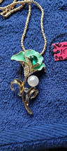 New Betsey Johnson Necklace Rose Teal Blueish Summer Collectible Decorative Nice - £11.85 GBP