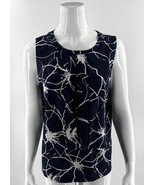 Banana Republic Navy Blue White Floral Print Womens Sleeveless Top Sz 8 ... - $372.45 MXN