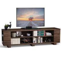 Modern TV Stand in Walnut Wood Finish - Holds up to 60-inch TV - £240.76 GBP