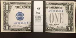$20 In 1928 Play Money $1 Bills Silver Certificate USA Prop Money Actual Size - £10.35 GBP