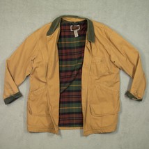 LL Bean Jacket Adult XL Brown Canvas Chore Field Coat Primaloft Flannel ... - £49.93 GBP