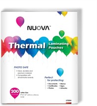 9&quot; X 11&quot;/Letter Size/3 Mil Nuova Premium Thermal Laminating, 200 Pack (L... - $34.96