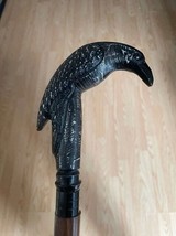 Raro bastone da passeggio artigianale RAVEN vittoriano Cane-AL Manico... - $38.04