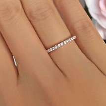 Feines Rund Künstlicher Diamant Halbe Ewigkeit Ehering 14K Rose Vergoldet - £150.76 GBP