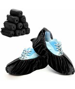 100x Black Waterproof Disposable Shoe Covers Overshoes Protector Polypro... - £20.85 GBP