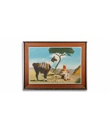 Vintage Peruvian Oil Painting Peru Flute Player and Llama, Oil/Canvas, 4... - $4,286.59 MXN