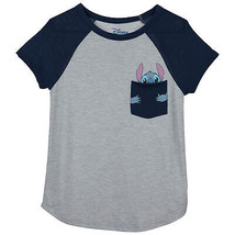 Lilo and Stitch Big Hugs Junior&#39;s Pocket T-Shirt Grey - £21.31 GBP