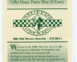 Muffin Man Coffee House Pastry Shop Menu Mill Street Danville Pennsylvan... - £14.21 GBP