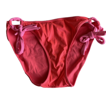 Victorias Secret Bikini Bottom Neon Large Red Pink String Tie Barbiecore Beach - £14.05 GBP