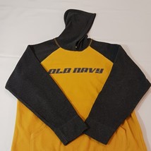 Old Navy 94 Men's Yellow & Black Fleece Pullover Hoodie Sweatshirt Size 12 image 11
