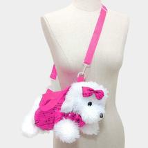 Barbie Pink Novelty Sequined Plush  Toy Dog Doll Handbag Crossbody - £27.54 GBP