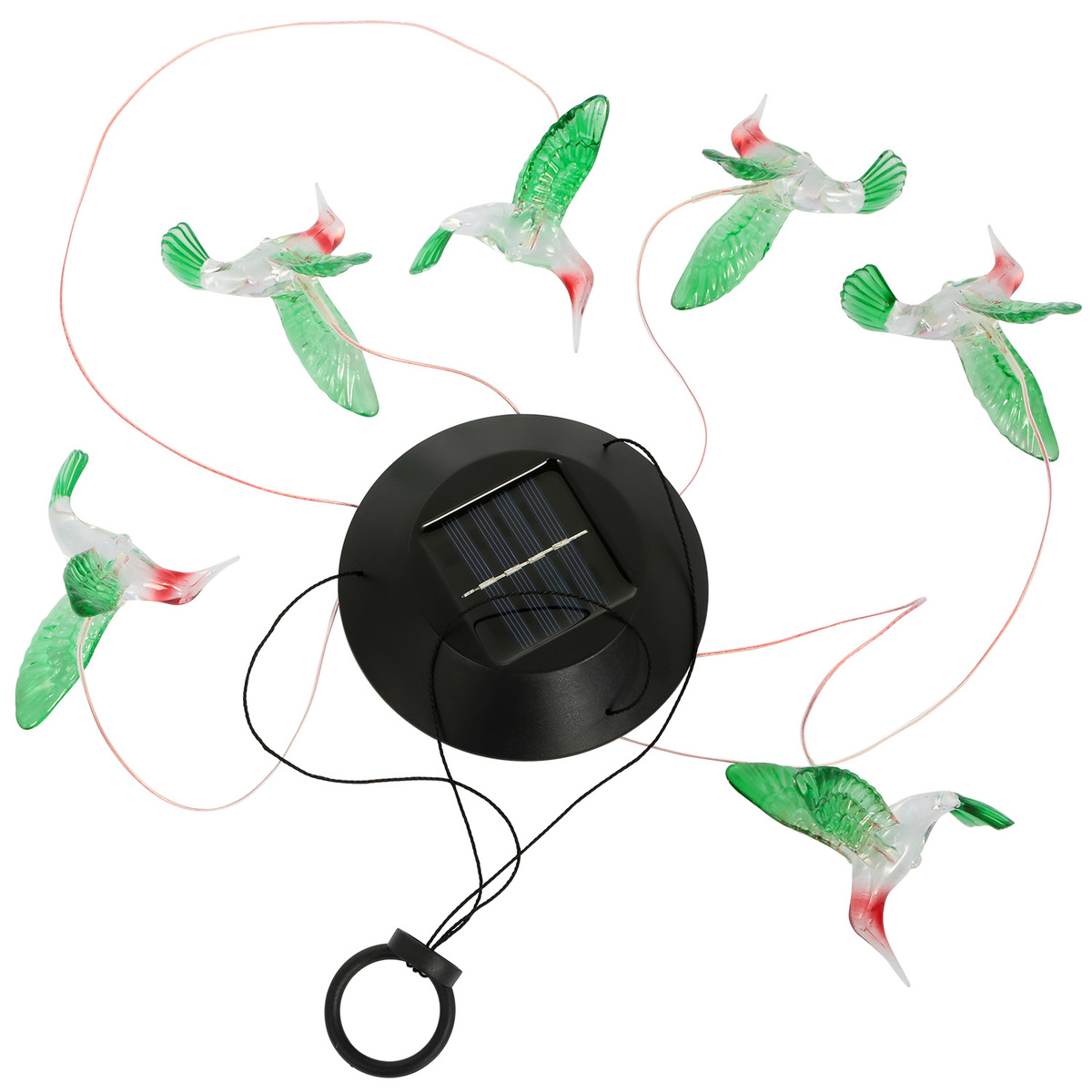LED Solar Hummingbird Wind Chime Solar String Lights 6 LEDs Color-Changi... - $26.33