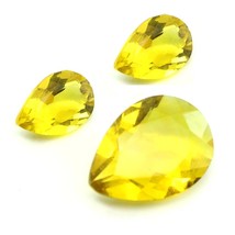 3pc Set for sapphire yellow Pendant Earrings Synthetic Glass Cut Stones  - £15.18 GBP