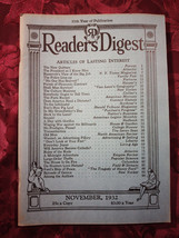 Readers Digest November 1932 Arthur Train Lowell Thomas Hendrik Willem Van Loon - £8.56 GBP