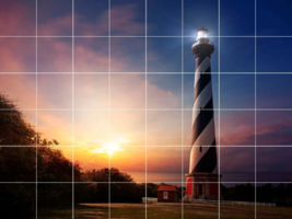 Cape Hatteras lighthouse sunset North Carolina ceramic tile mural backsplash - £46.97 GBP+