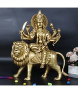 17&quot; Goddess Durga Sitting on Lion Idol | Handmade | Home Decor - £470.82 GBP