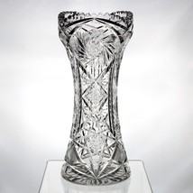 American Brilliant Higgins Seiter Pinwheel Beading Cut Corset Vase, Anti... - £215.75 GBP