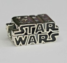 Star Wars Charm Disney Silver 3D Logo Charm Sterling Silver 925 - £15.49 GBP