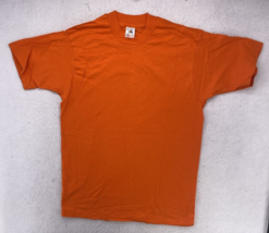 Fruit of the Loom 1990&#39;s Orange Blank Shirt Medium Made in USA Vintage C... - £15.68 GBP