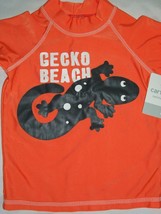 Carter&#39;s Kids Gecko Beach Orange UPF +50 Sun Swim Beach Rash Guard Size 6 - £16.02 GBP