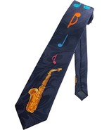 Steven Harris Mens Alto Saxophone Sax w Music Notes Necktie | Navy Blue ... - €17,15 EUR