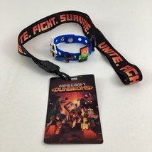 Minecraft Dungeons Lanyard Nintendo Promo Charm Snap Band Bracelet Lot Alex - €50,73 EUR